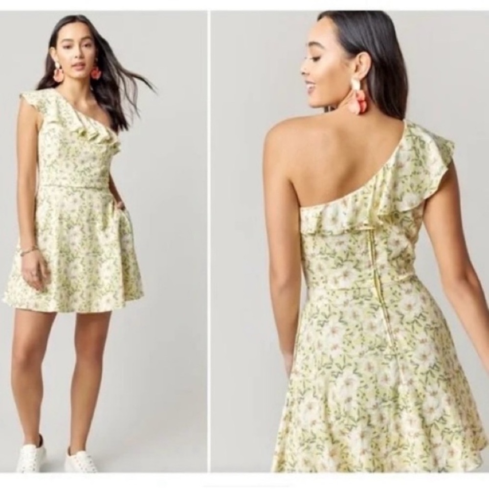 Yellow Floral Linen Euro Summer Dress